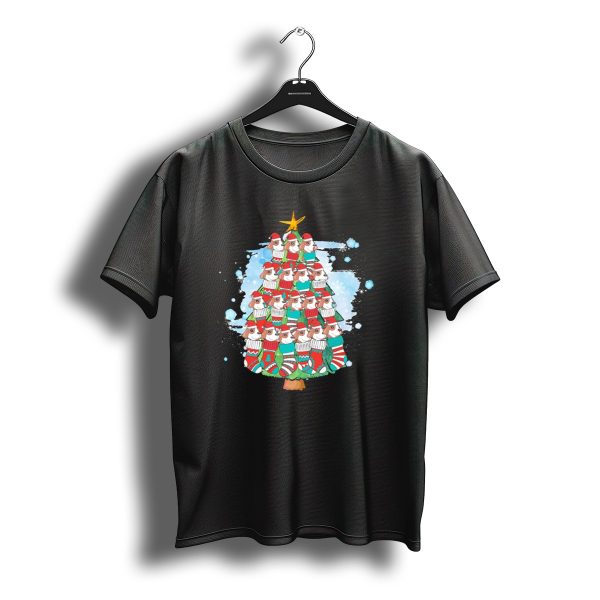 Beagle Christmas Tree With Festive Sweaters And Santa Hats T Shirt t shirt 1