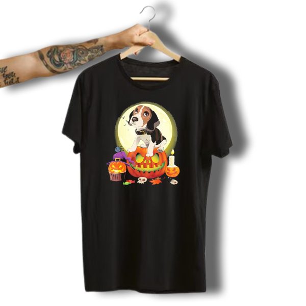 Beagle Halloween Funny Pumpkin With Jack O Lantern And Candy T Shirt t shirt 1