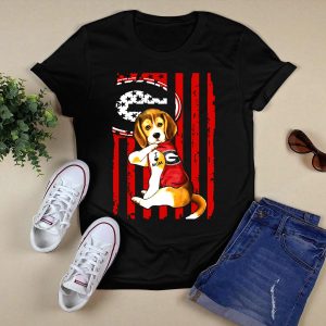Beagle I Love Mom Georgia Bulldogs T Shirt