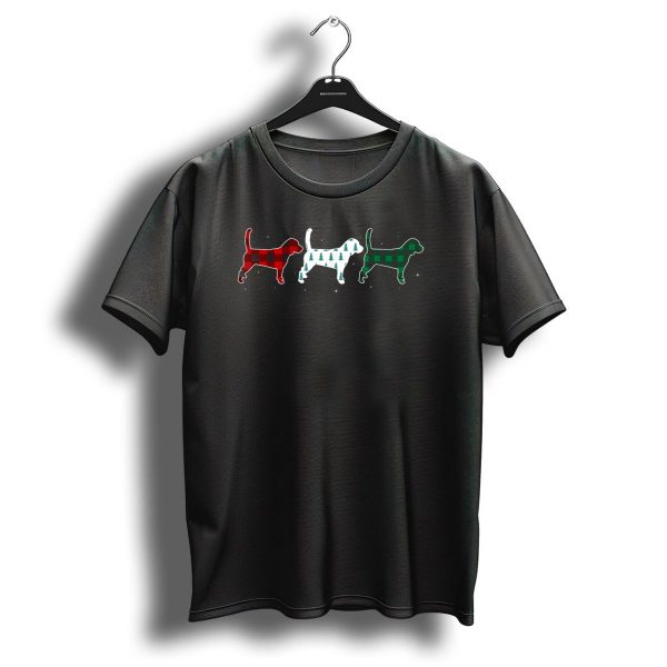 Beagle Plaid Christmas Dog Trio Festive Holiday T Shirt 1 t shirt 1