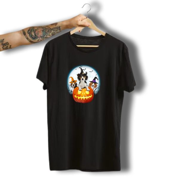 Beagle Pumpkin Halloween Witch Trio T Shirt t shirt 1