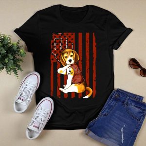 Beagle Puppy I Love Mom Oklahoma Sooners Ou Red Stripes Stars T-Shirt