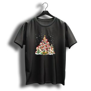 Beagle Santa Hat Christmas Tree With Presents And Snowflakes T Shirt