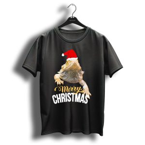 Bearded Dragon Merry Christmas Santa Hat Holiday Reptile Fun T Shirt
