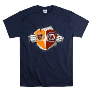 Bears Gamecocks Heart Rip Claw Tear Fan T-Shirt