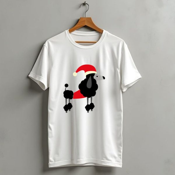 Beautiful Christmas Poodle Santa Hat T Shirt 1 t shirt 1