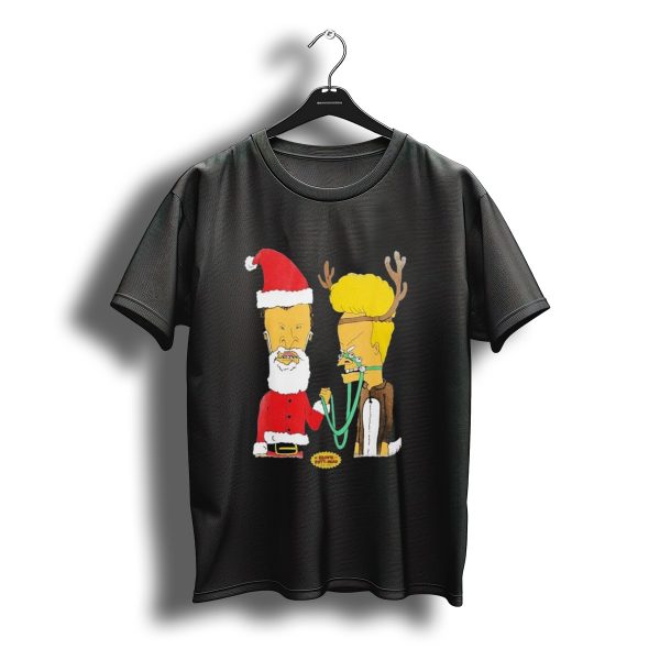 Beavis And Butt Head Santa And Reindeer Christmas T Shirt t shirt 1