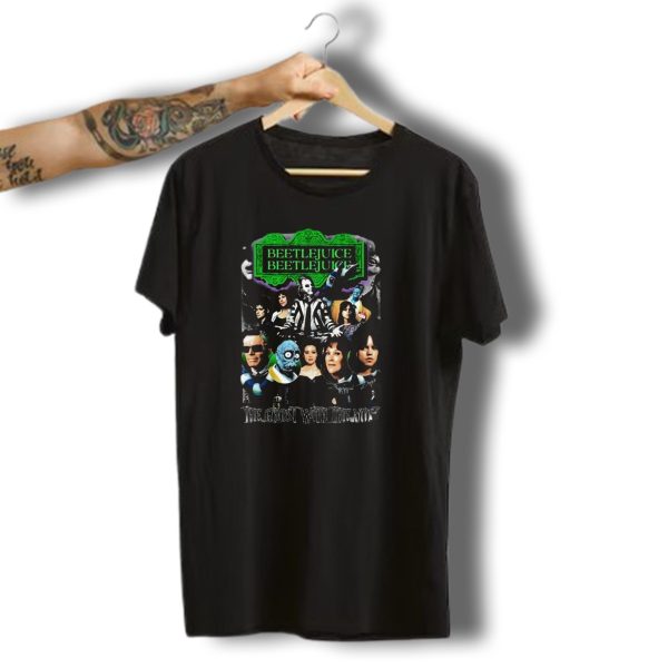 Beetlejuice Beetlejuice The Ghost With The Most Halloween Movie Characters Montage T Shirt t shirt 1