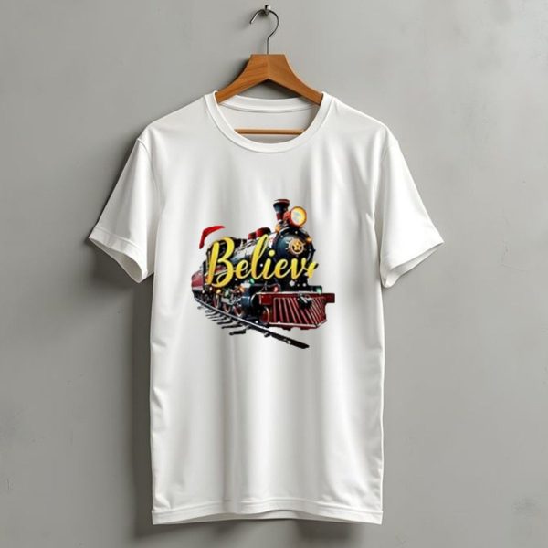 Believe Christmas All Aboard Polar Express Xmas 2024 Train Santa Hat T Shirt 1 t shirt 1
