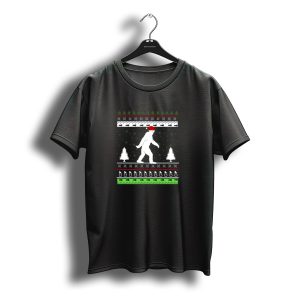 Believe In Santa Bigfoot Sasquatch Ugly Christmas T-Shirt