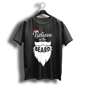 Believe In The Beard Santa Hat Christmas T Shirt