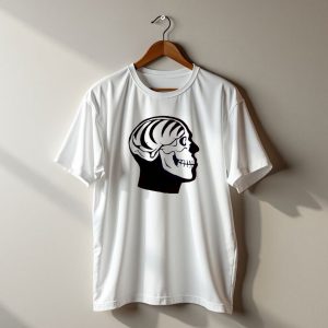 Bengal Brain Orange Skull Halloween Tiger Stripe Skeleton T-Shirt