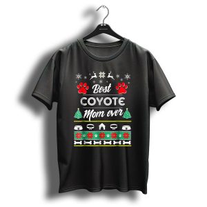 Best Coyote Mom Ever Christmas Dog Paw Snowflakes Reindeer T-Shirt
