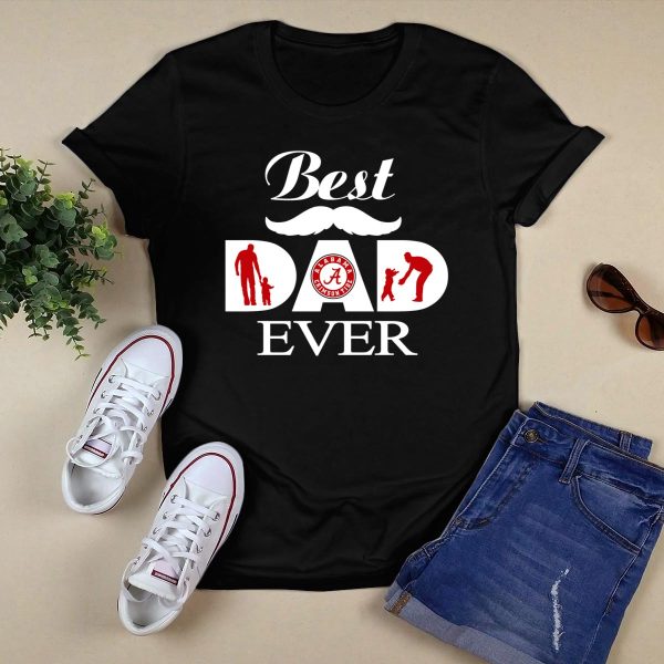 Best Dad Ever Alabama Crimson Tide Fathers Day 121 T Shirt Style 1 Black 1