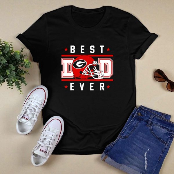 Best Dad Ever Georgia Bulldogs Helmet T Shirt 1