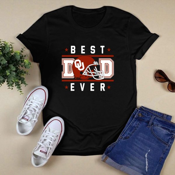 Best Dad Ever Oklahoma Sooners Football Helmet T Shirt 1