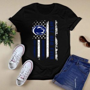 Best Dad Ever Penn State Nittany Lions American Flag Tribute T-Shirt