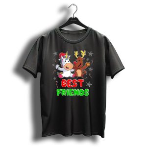 Best Friends Unicorn Reindeer Christmas Cookies Snowflakes Candy Canes T Shirt