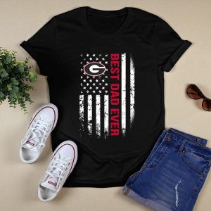 Best Georgia Bulldogs Dad Ever American Flag Shirt