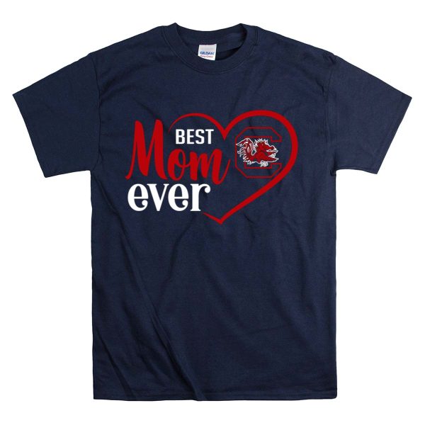 Best Mom Ever South Carolina Gamecocks Heart T Shirt 1 Navy