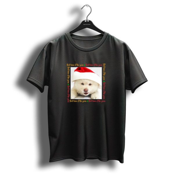 Best Time Of The Year Christmas Puppy Santa Hat T Shirt 1 t shirt 1