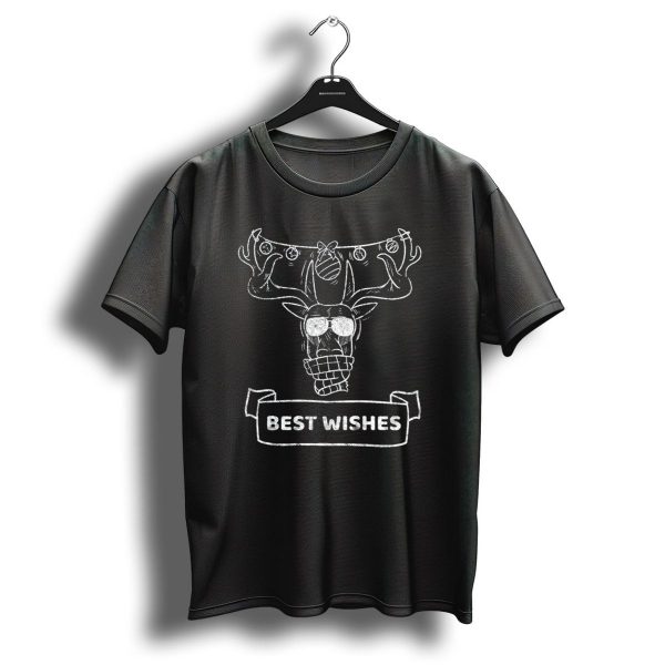 Best Wishes Reindeer Moose Deer Christmas Antlers Ornaments T Shirt 1 t shirt 1