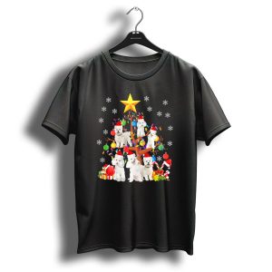 Bichon Frise Christmas Tree Ornament Santa Hats Snowflakes Gift Boxes Holiday Lights T Shirt