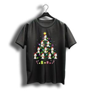 Bichon Frise Christmas Tree Santa Hats Lights Candies Presents Stars T-Shirt