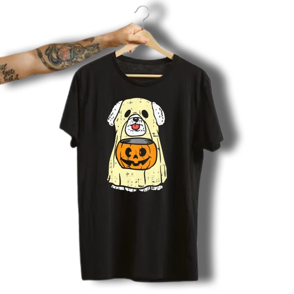Bichon Frise Ghost Costume With Pumpkin For Funny Halloween T Shirt t shirt 1 1