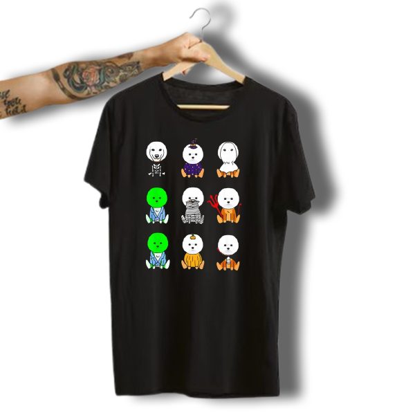 Bichon Frise Halloween Costumes Zombie Pumpkin Mummy Skeleton Wizard Ghost T Shirt t shirt 1