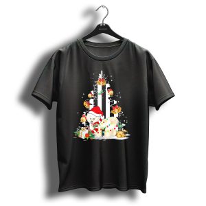 Bichon Frise Santa Hat Christmas Tree Presents Usa Fla T Shirt