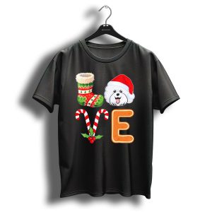 Bichons Frise Christmas Stocking Candy Cane Love T-Shirt