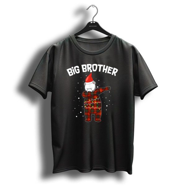 Big Brother Bear Dabbing Santa Hat Plaid Christmas Lights T Shirt 1 t shirt 1