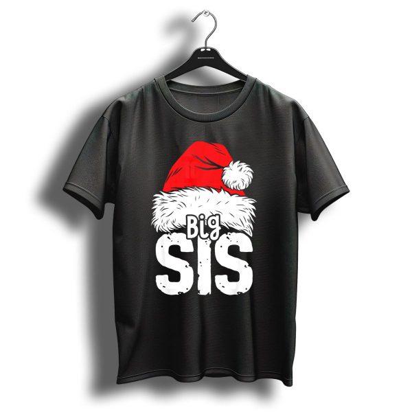 Big Sis Christmas Santa Hat Family T Shirt 1 t shirt 1