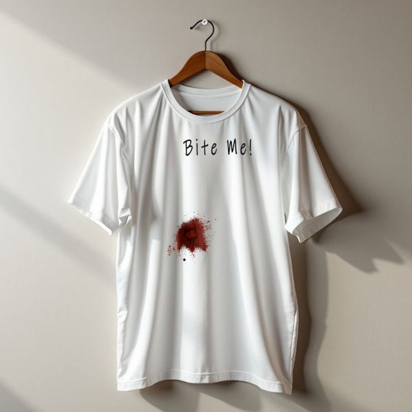 Bite Me Funny Zombie Halloween Bitten Injury Bite Mark T Shirt t shirt 1