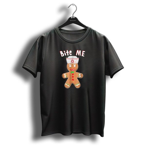 Bite Me Gingerbread Nurse Christmas Cookie T Shirt 1 t shirt 1
