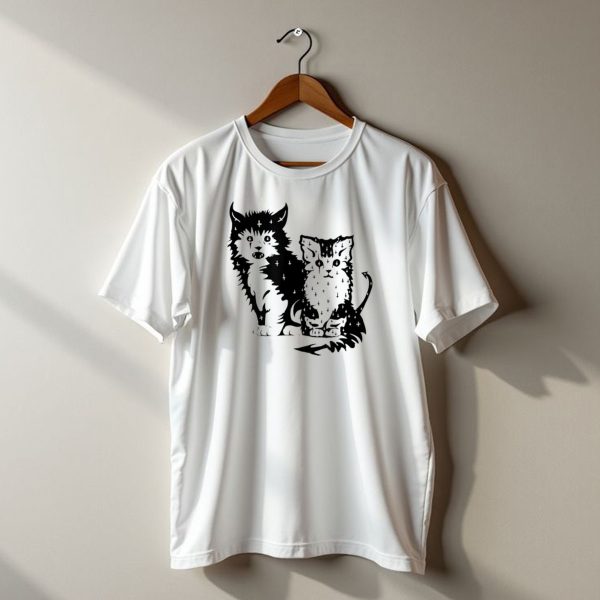 Black Cat And Kitten Halloween Wicked Hex T Shirt t shirt 1