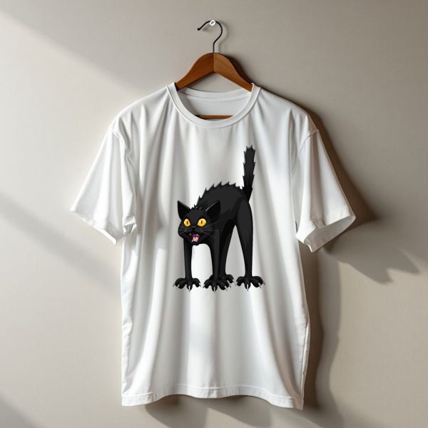 Black Cat Halloween Horror Scary Funny T Shirt t shirt 1