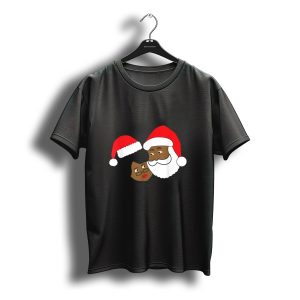 Black Santa Claus And Mrskids T-Shirt Fclaus Ethnic Christmas T-Shirt