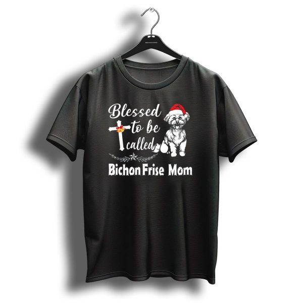 Blessed To Be Called Bichon Frise Mom Christmas Cross Hat T Shirt 1 t shirt 1