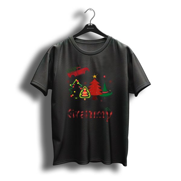 Blessed To Be Called Grammy Christmas Trees And Red Truck With Santas Sleigh T Shirt t shirt 1