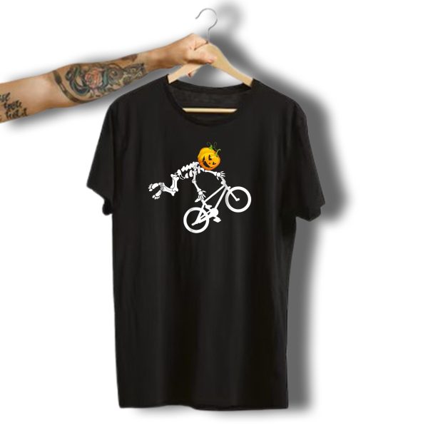 Bmx Skeleton Halloween Pumpkin Rider T Shirt t shirt 1