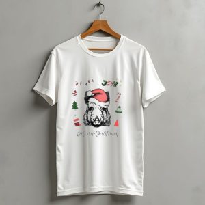 Boar Merry Christmas Joy With Santa Hat And Festive Icons T Shirt 1