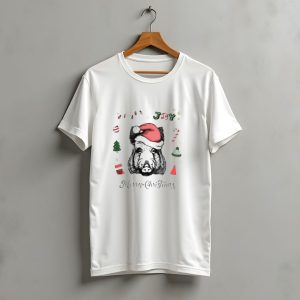 Boar Merry Christmas Joy With Santa Hat And Festive Icons T-Shirt