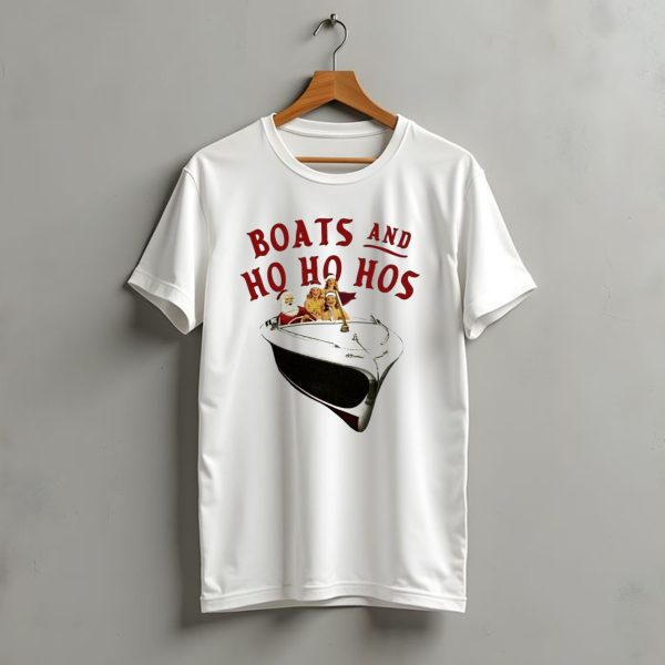 Boats And Ho Ho Hos Christmas With Santa On Boat T Shirt t shirt 1 1
