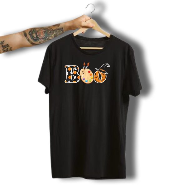 Boo Artist Palette Halloween Witch Hat Pumpkin Ghost T Shirt t shirt 1