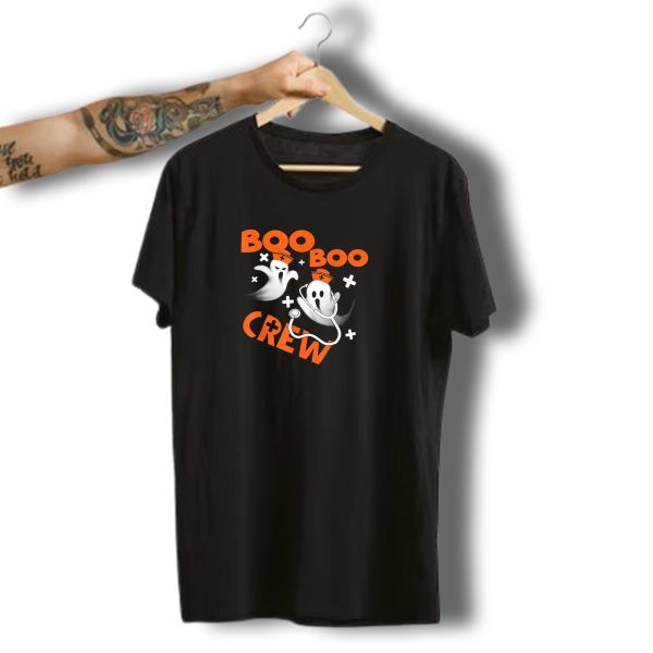Boo Boo Crew Funny Halloween Ghost Nurse Pumpkin T Shirt t shirt 1 1