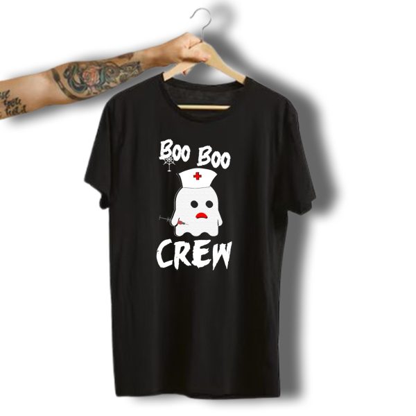 Boo Boo Crew Funny Halloween Ghost Nurse T Shirt t shirt 1 1