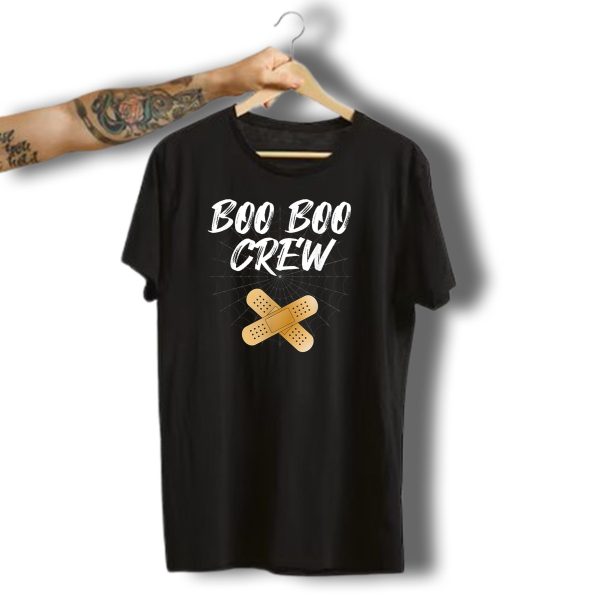 Boo Boo Crew Funny Nurse Halloween Hospital Scary Spider Web Bandages T Shirt t shirt 1