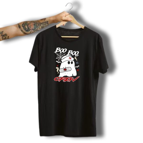 Boo Boo Crew Ghost Nurse Costume Spider Bats Halloween T Shirt t shirt 1